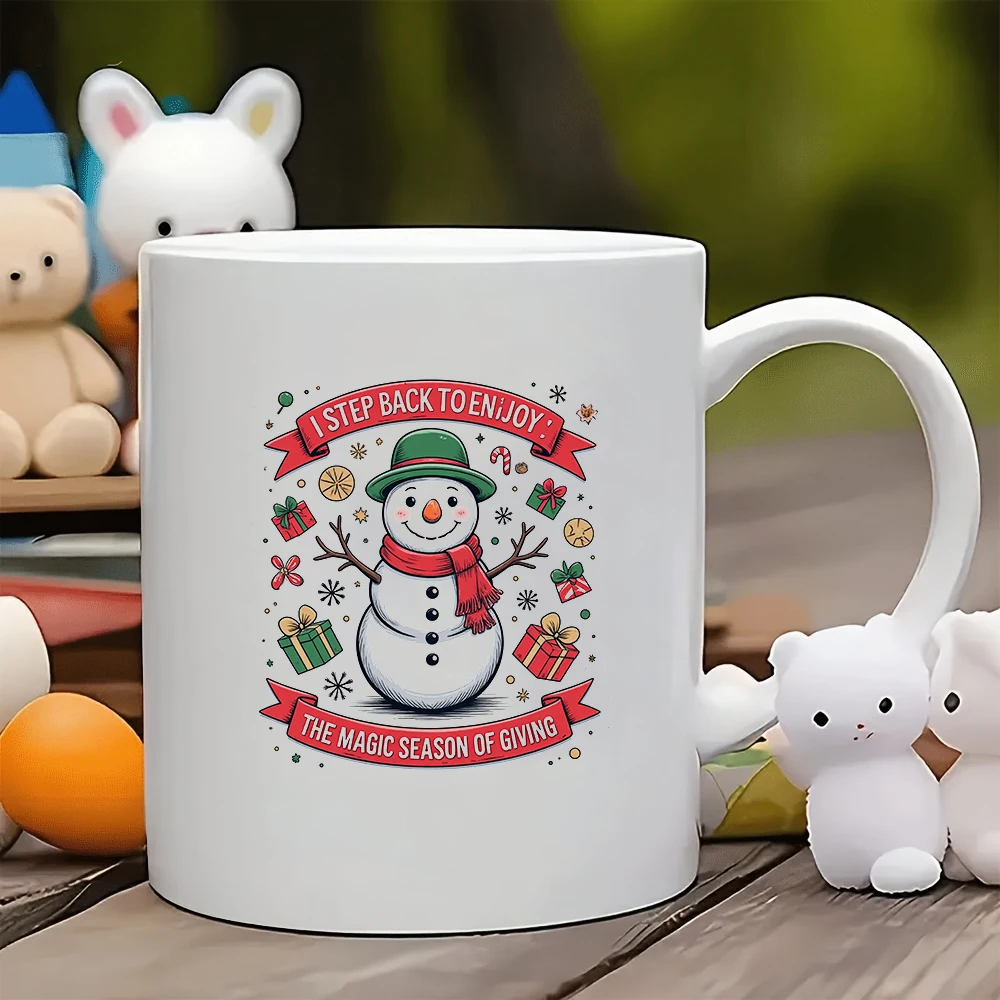 

11oz Snowman Themed Christmas Cup Cartoon Kids Water Cup for Family Office Holiday Gift