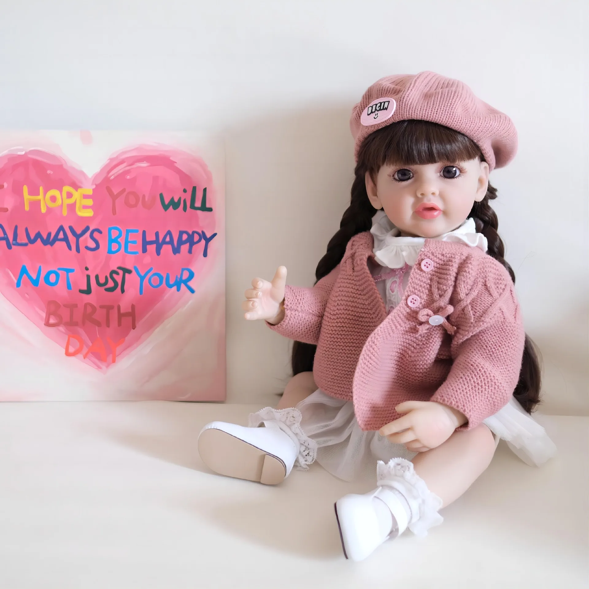 

55cm Soft Vinyl Reborn Doll NP-2189 Handmade 3D Painted Skin With Visible Blood Vessels Simulation Baby Silicone Toy