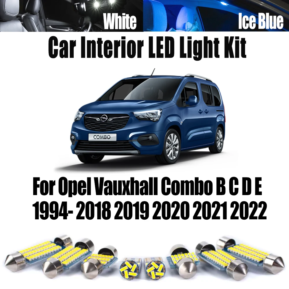 LED Interior Reading ​Glove Box Light Kit For Opel Vauxhall Combo B C D E 1994- 2019 2020 2021 2022 Car Trunk Bulbs Accessories