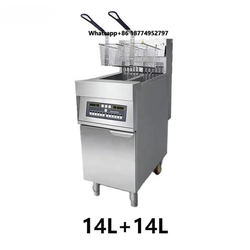 Commercial EF-28L 15L+15L Korean Cheese Hot Dog  Industrial Potato Deep Fryer Machine