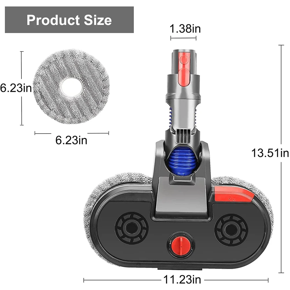 popular Electric Mopping Head with LED Lights for Dyson V7 V8 V10 V11 V15 Vacuum Cleaner Mop Head Mop Pads