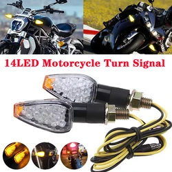 Motorcycle 14LED Turn Signals Light Amber Blinker Lamp Motorcyle Turn Signal Lights For Honda Yamaha 12V Moto Indicator Lamps