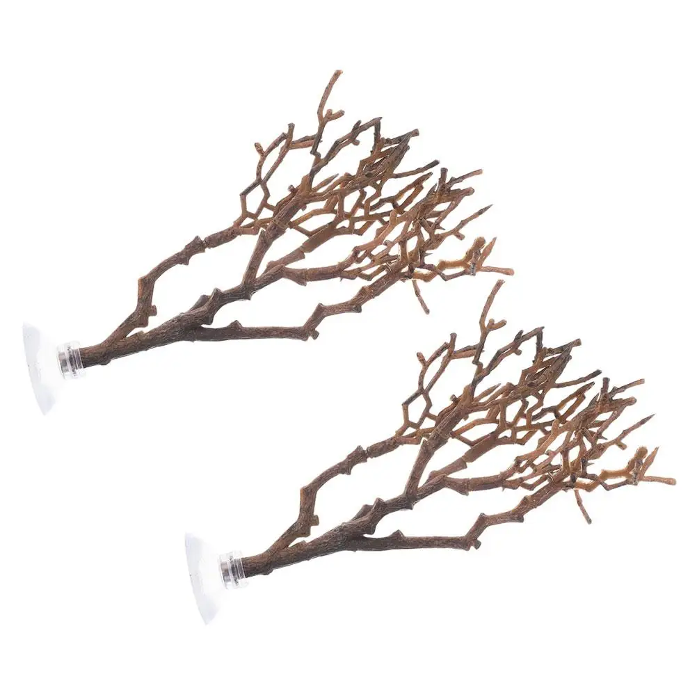 2pcs Fish Tank Aquarium Decoration Moss Tree Coral Branches Hideout Trunk Terrarium Ornament Driftwood Plant Aquarium Artificial