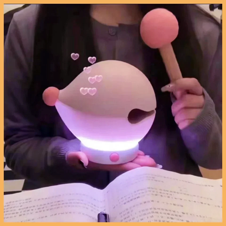 Wooden Fish Night Light Tap Sensor Color Adjustable PVC Sleep Lamp Buddhist Prayer Zen Bedside Mood Light Gift Creative Pat Lamp