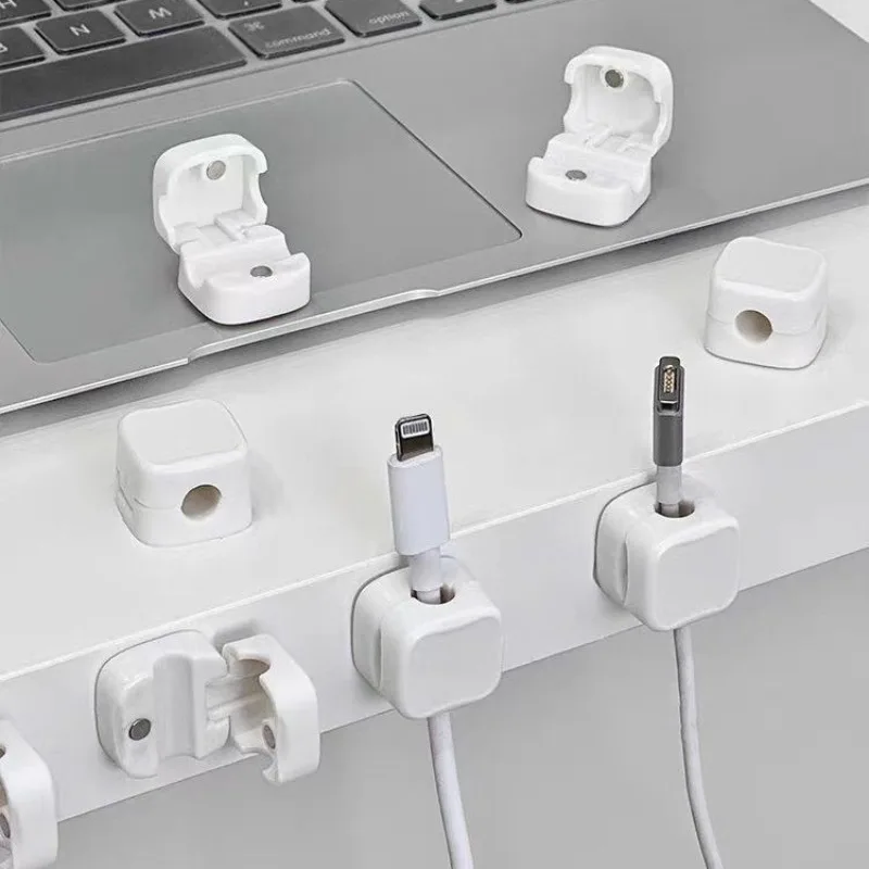 5/10/20 PCS Magnetic Cable Organiser Clips Cable Management Wire Manager Cord Holder Charging Cable Winder Wall Mounted Hook