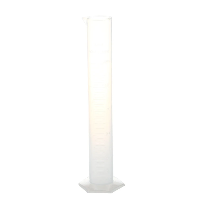 Medição líquida plástico branco transparente Cilindro Graduado, Lab Set, 250ml