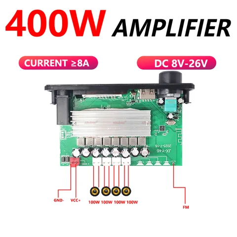 400w amplificador bluetooth mp3 wma ape placa decodificadora DC8-26V handsfree microfone de áudio do carro usb tf rádio fm diy mp3 leitor música