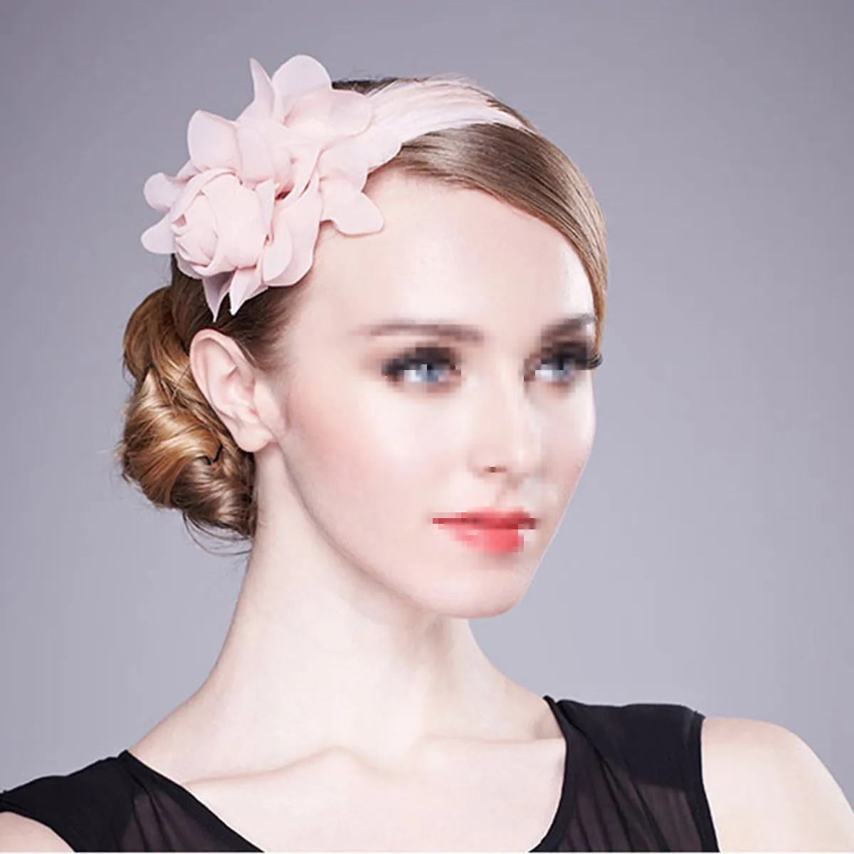 

Pink Alloy Flower Decorated Hair Band for Women Chiffon Trimmed Hair Loop Stylish Snug Fit Hairband Suitable for Most