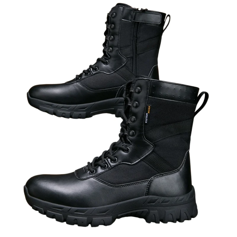 Men's High‑Top Tactical Boots Military Combat Boots Anti‑Slip Wear‑Resistant Outdoor Hiking Trekking Male Work Safety Boots
