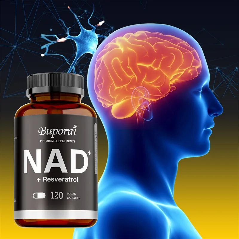 

NAD Supplements - with Resveratrol + Vitamin C, Nad Plus Boost, Supports Cellular Health, Anti-aging, Energy, and Focus
