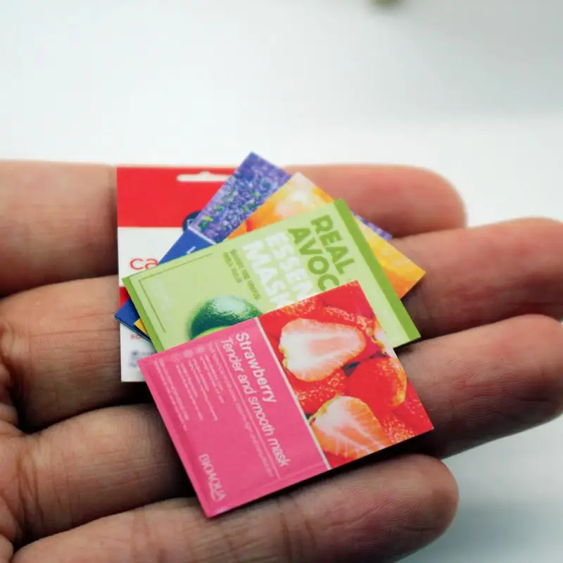 [JN] 5 قطعة/25 قطعة عناصر صغيرة لطيفة قناع الوجه مجموعة العناية بالبشرة المنمنمات محاكاة لوازم الحمام