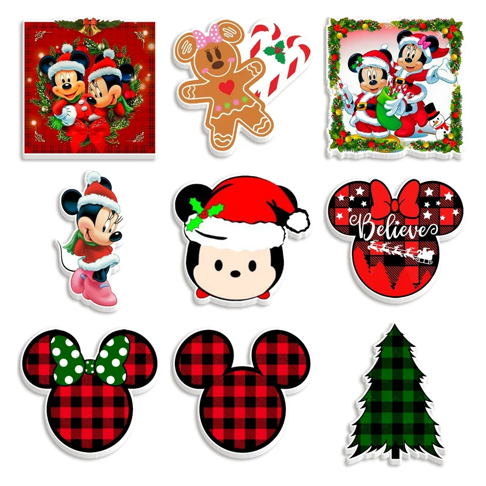 

30Pcs/lots Christmas Disney Mickey Resin DIY Art Crafts Accessories for Xmas Decoration DIY Craft Supplies