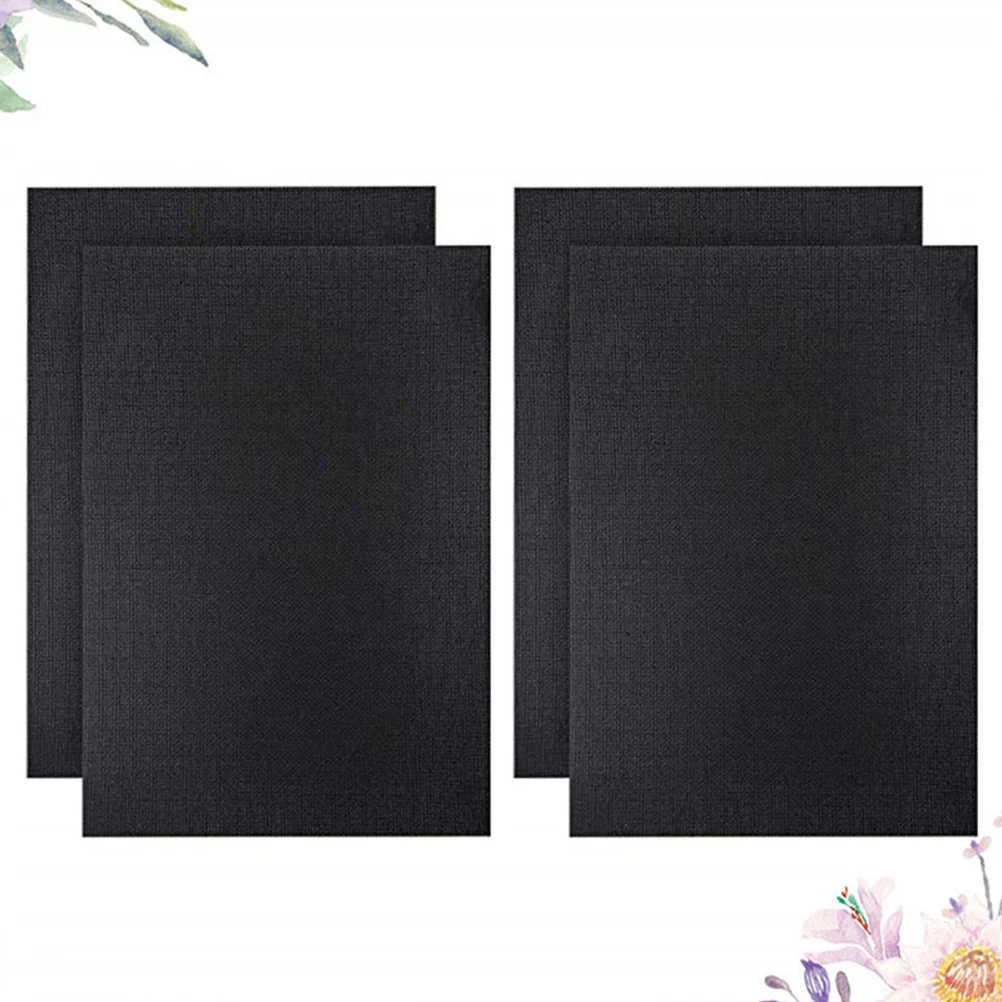 

4Pcs Cross-Stitch Cloth Durable Safe Embroidery Fabric DIY Needlework Black Cross-Stitch Cloth Needlework Fabric