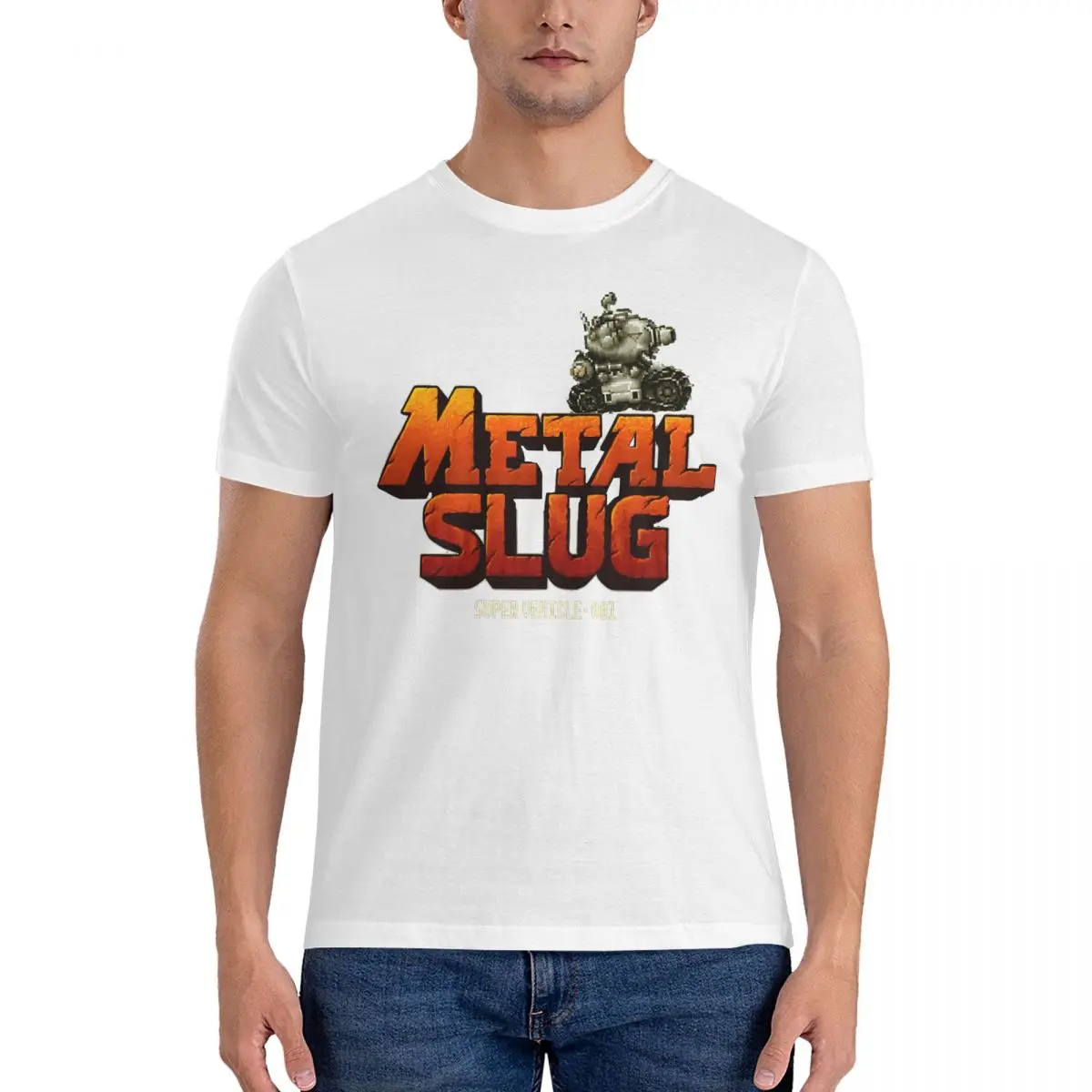 Metal Slug Super Vehicle T-Shirt for Men Neo Geo Crazy Pure Cotton Tees Round Neck Short Sleeve T Shirts Unique Clothing