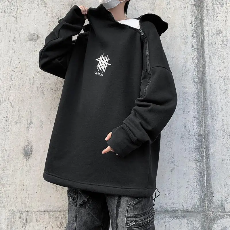 Men Hoodies Hip Hop Streetwear Harajuku High Street Sweatshirt Loose Unisex Oversize letter Zippers Pullover Women Hoodie Owen