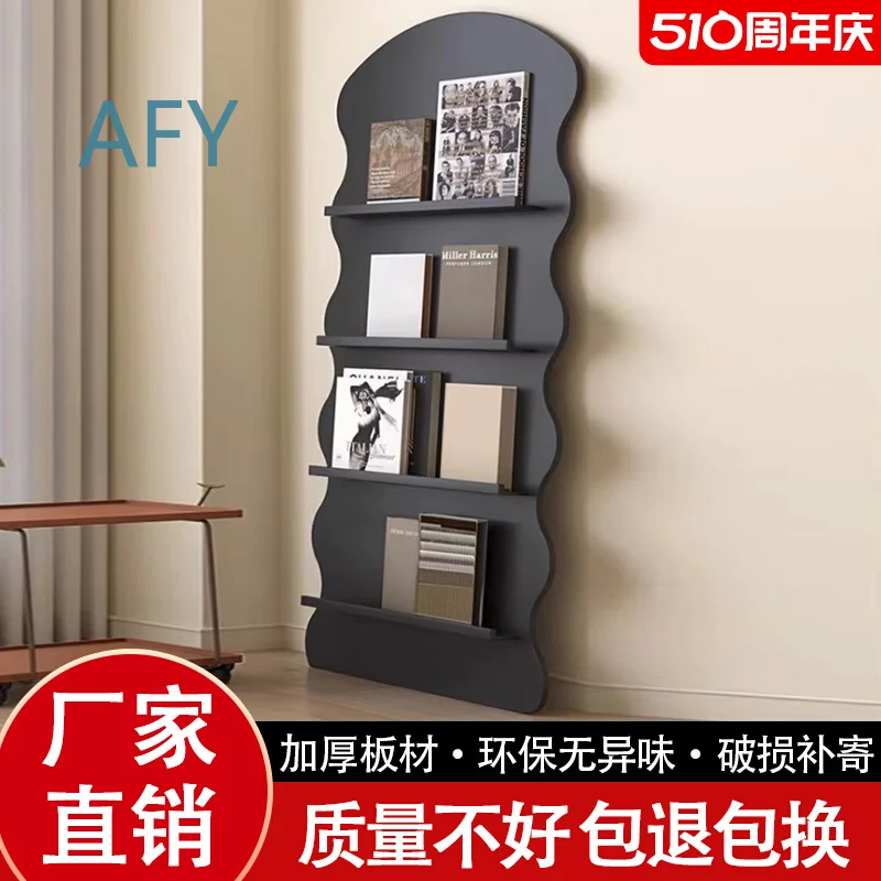 Magazine Rack Floor to Ceiling Display Rack for Living Room Wall Decor Book Newspaper Holder Retro Ins Style Promotional