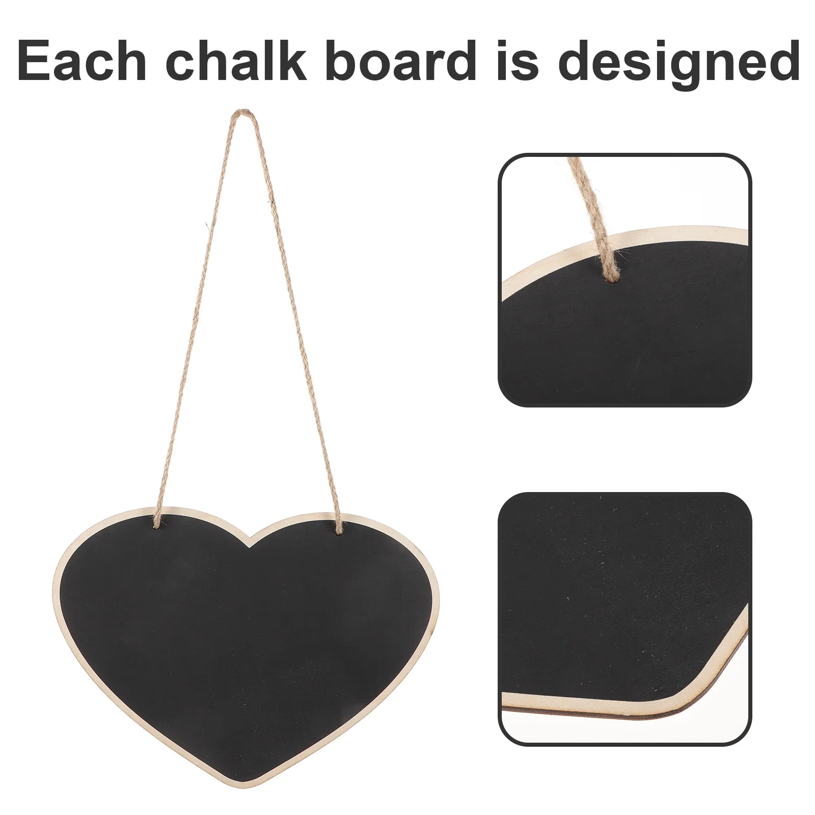 1 قطعة على شكل قلب سبورة خشبية السبورة رسالة مجلس معلقة معلومات إشعار سطح الكتابة الزخرفية للمنزل