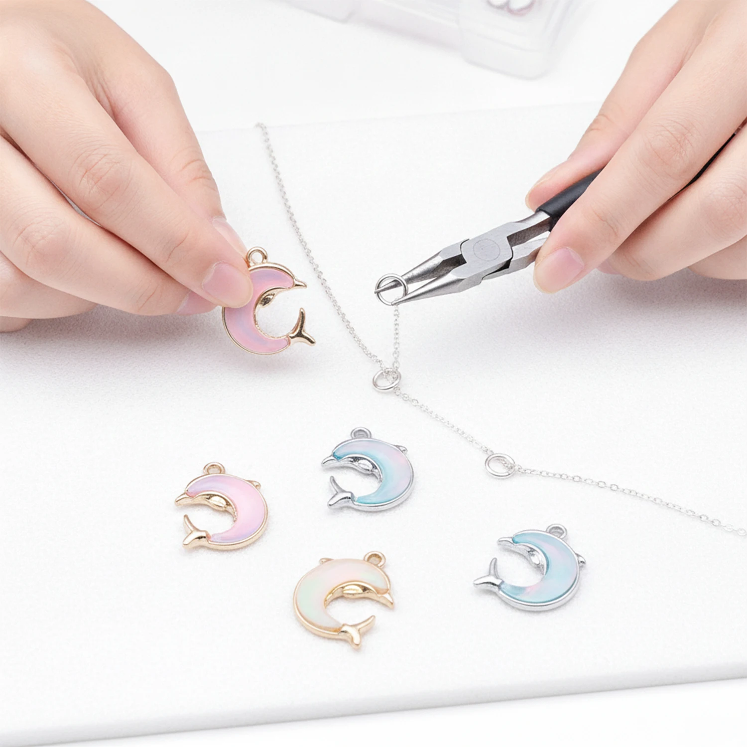 5/10pcs Marine Creatures Whale Enamel Pendant Used For DIY Handmade Necklace Bracelet Earrings And Jewelry Making Accessories
