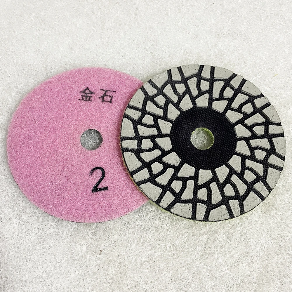 4Pcs 4 Inch 100mm 4 Steps Diamond Resin Grinding Disc Dry Polishing Pad For Grinding Stone Granite Marble And Terrazzo
