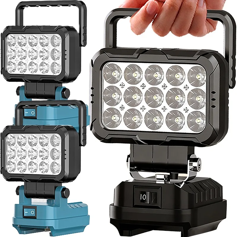 

LED Work Light Sturdy Lightweight 14.4V 18V Li Ion Battery Easy Carry Reliable Workshop Camping Daily Use LED Lighting Accessory