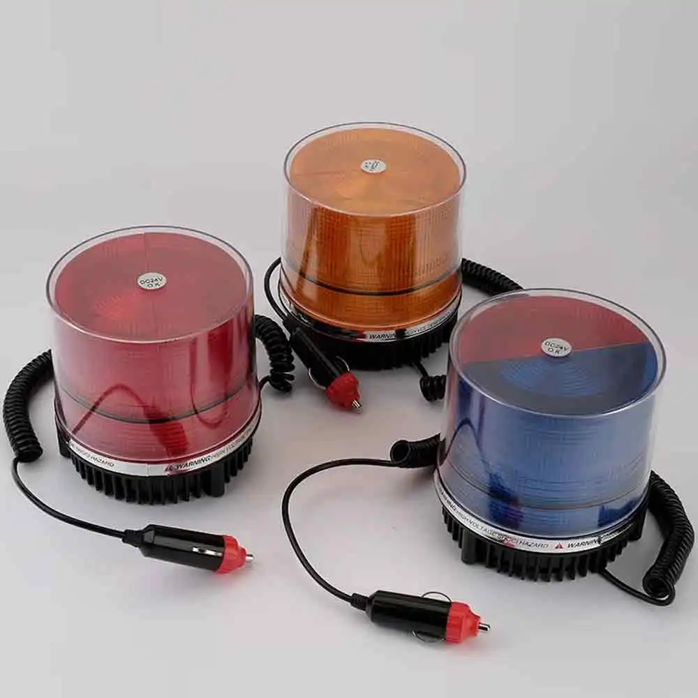 High-Visibility Amber LED Beacon Light – 12V/24V DC Flashing Warning Strobe for Cars & Trucks