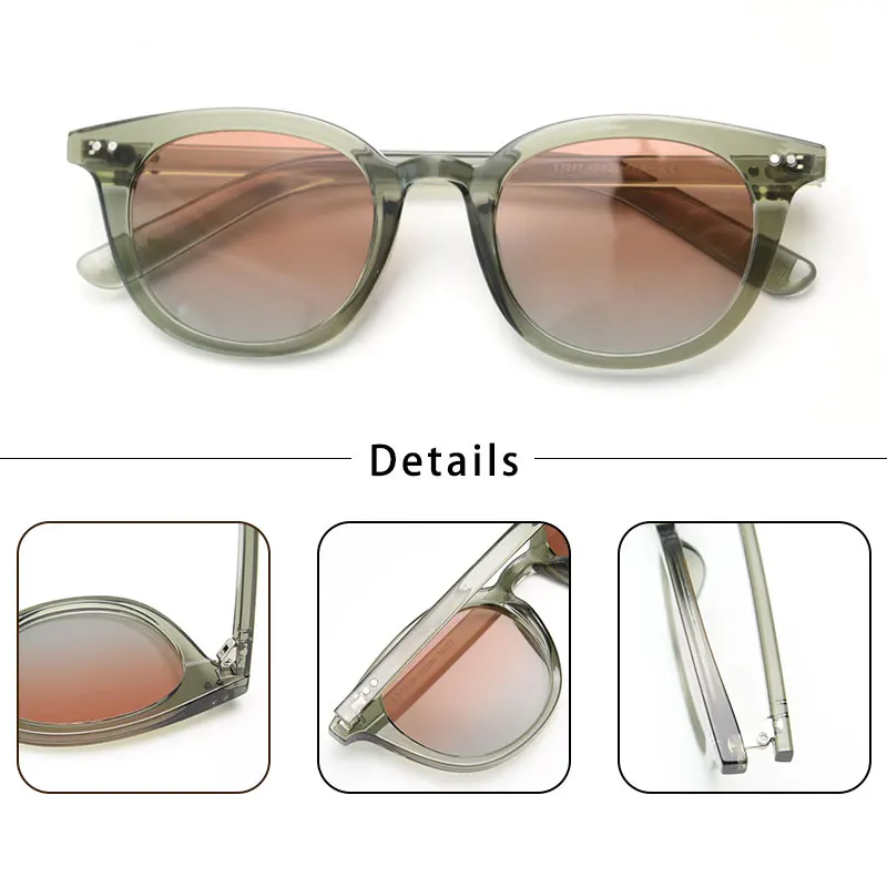 Caterside Retro Oval Sunglasses Men TR Frame Literary Personality Design Sun Glasses Sunset Orange Outdoor Business Summer Style