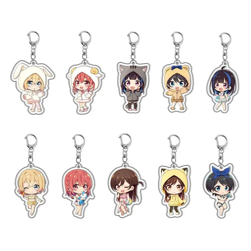 Japan Anime Rent A Girlfriend Figures Ichinose Chizuru Nanami Mami Sarashina Ruka Acrylic Keychains Kawaii Bag Pendant Decor Toy