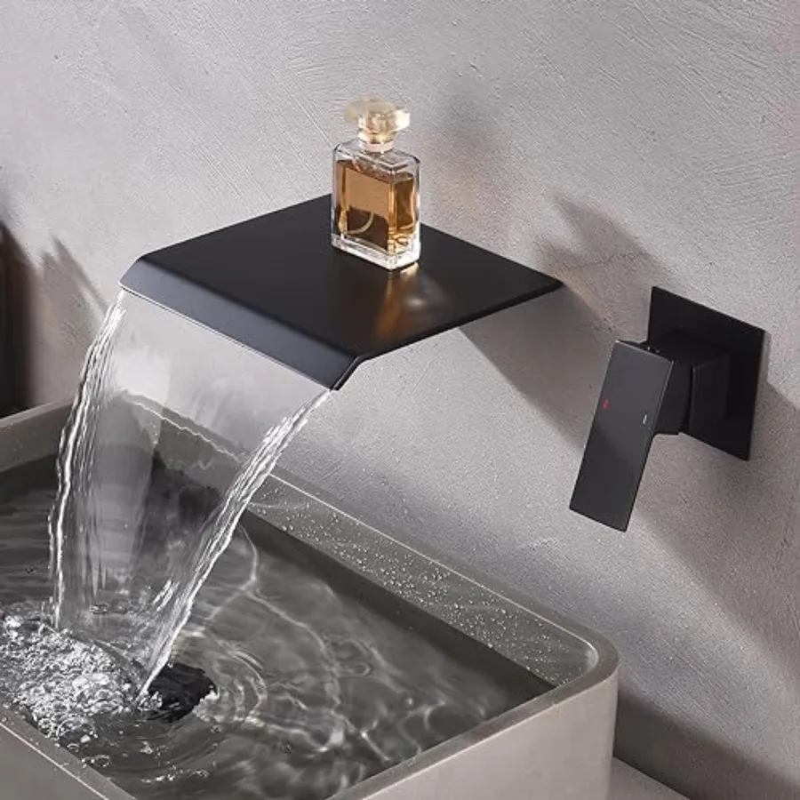 

Wateall Wall Mount Faucet Bathroom Bathtub Tub Faucet Bathroom Sink Faucet Single Handle Tub Filler Rough-in Valve Included Mod
