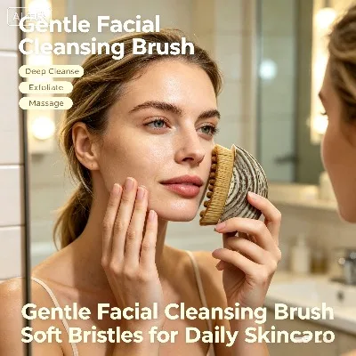 Portable Lymphatic Contour Facial Brush, Dry Facial Brush, Ergonomic Design, Precisely Fits the Skin, Shapes the Jawline
