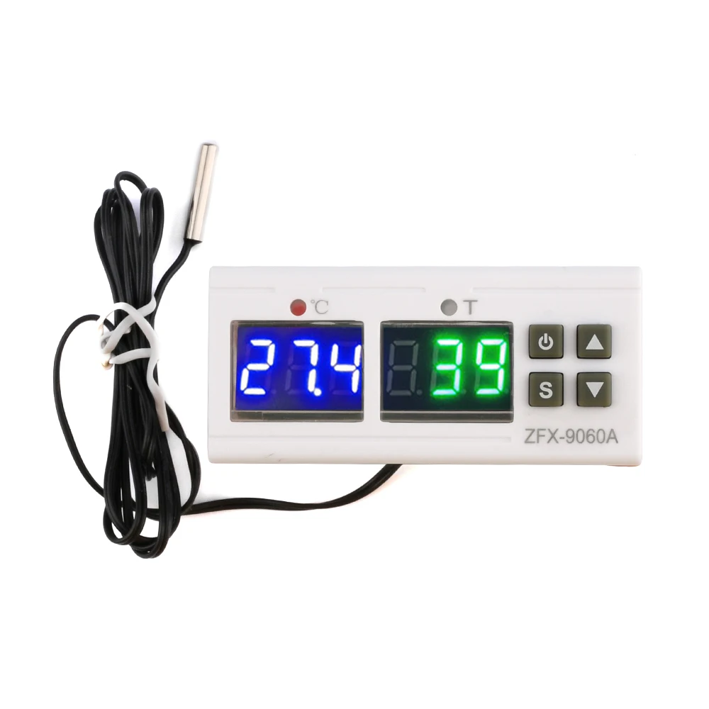 ZFX-9060A Refrigerator Thermostat AC110-220V DC12/24V  -50 to 120℃ Temperature Control Heating Cooling Time Control Relay Output