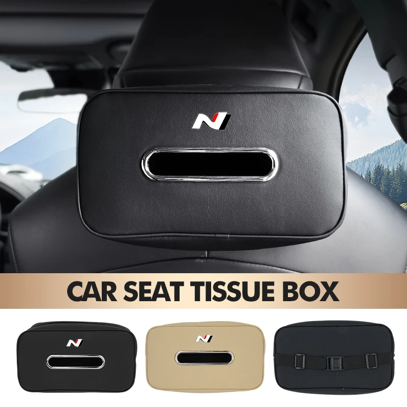 Caja de pañuelos para coche, parasol, visera, respaldo de asiento, bolsa de papel de suspensión para Hyundai N Nline Tucson Kona Sonata Veloster i20 i30