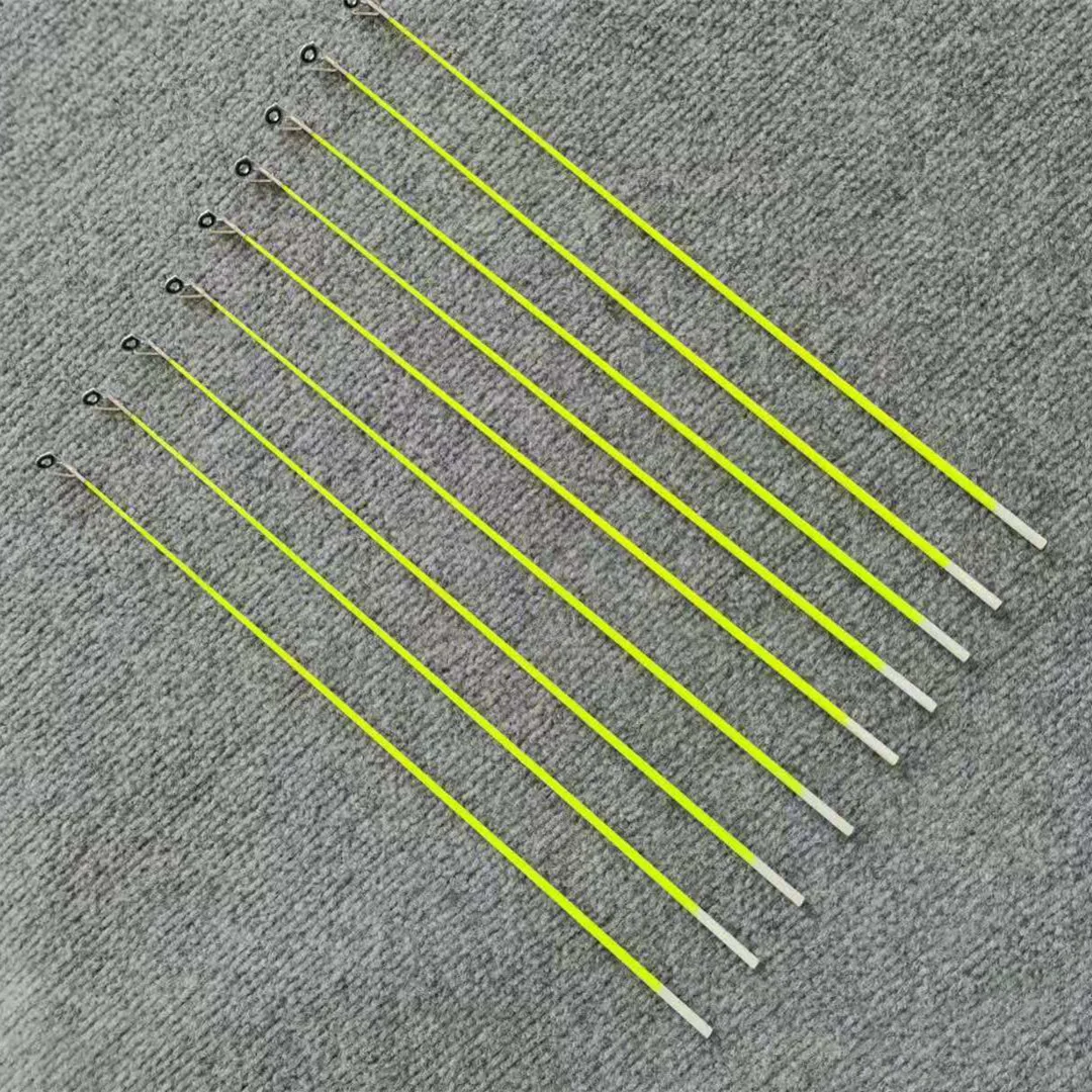 GF00 GF40 Punta de caña de pescar de fibra de vidrio de 40 cm de diámetro, con un guía superior y un diámetro de punta de aproximadamente 1,8 mm