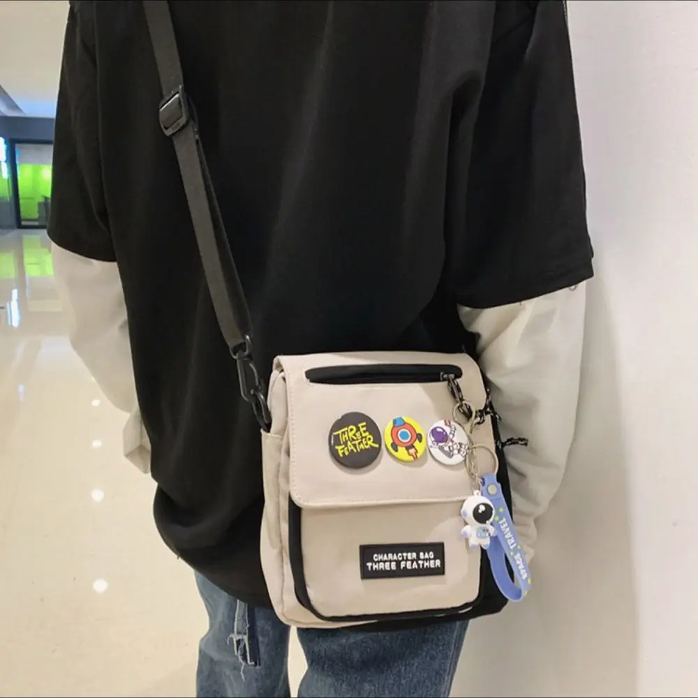 

Модная быстросохнущая парусиновая сумка на плечо, портативная мужская сумка через плечо в стиле Харадзюку, однотонная сумка для монет, пакет для мобильного телефона унисекс