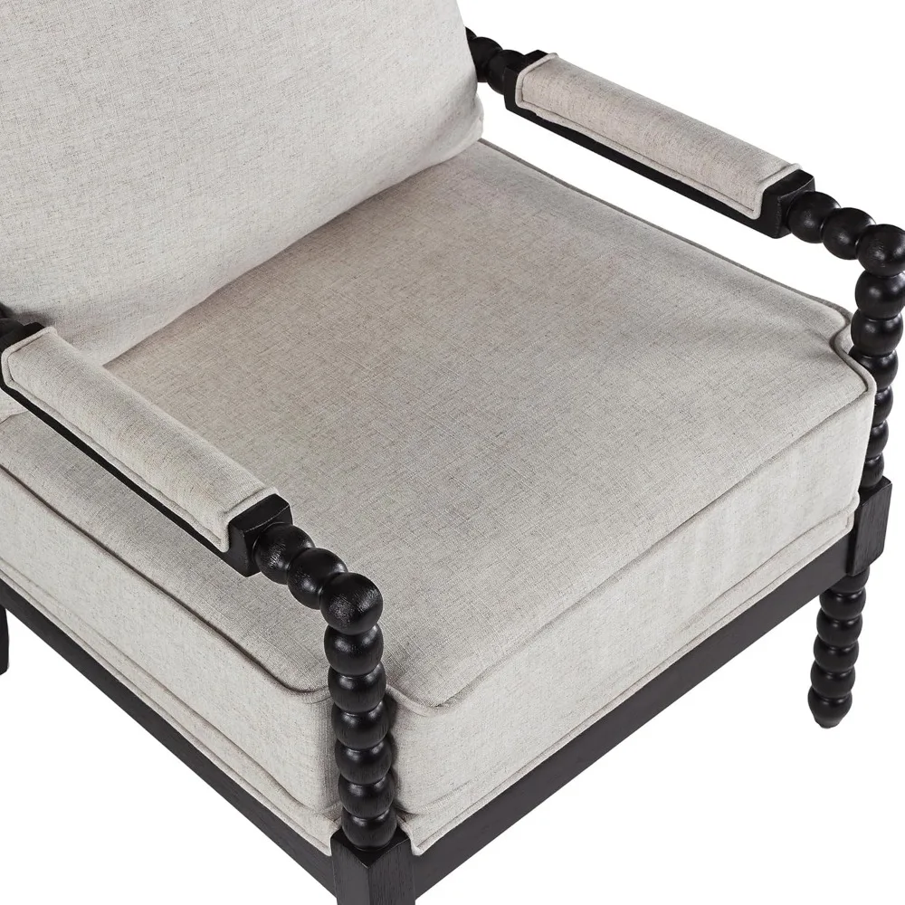 كراسي ذات لمسة مغزل من قماش الكتان، كرسي بكرة مع وسادة زنبركية عالية المرونة ومنصات مسند للذراعين، كرسي بذراعين للترفيه للغرفة