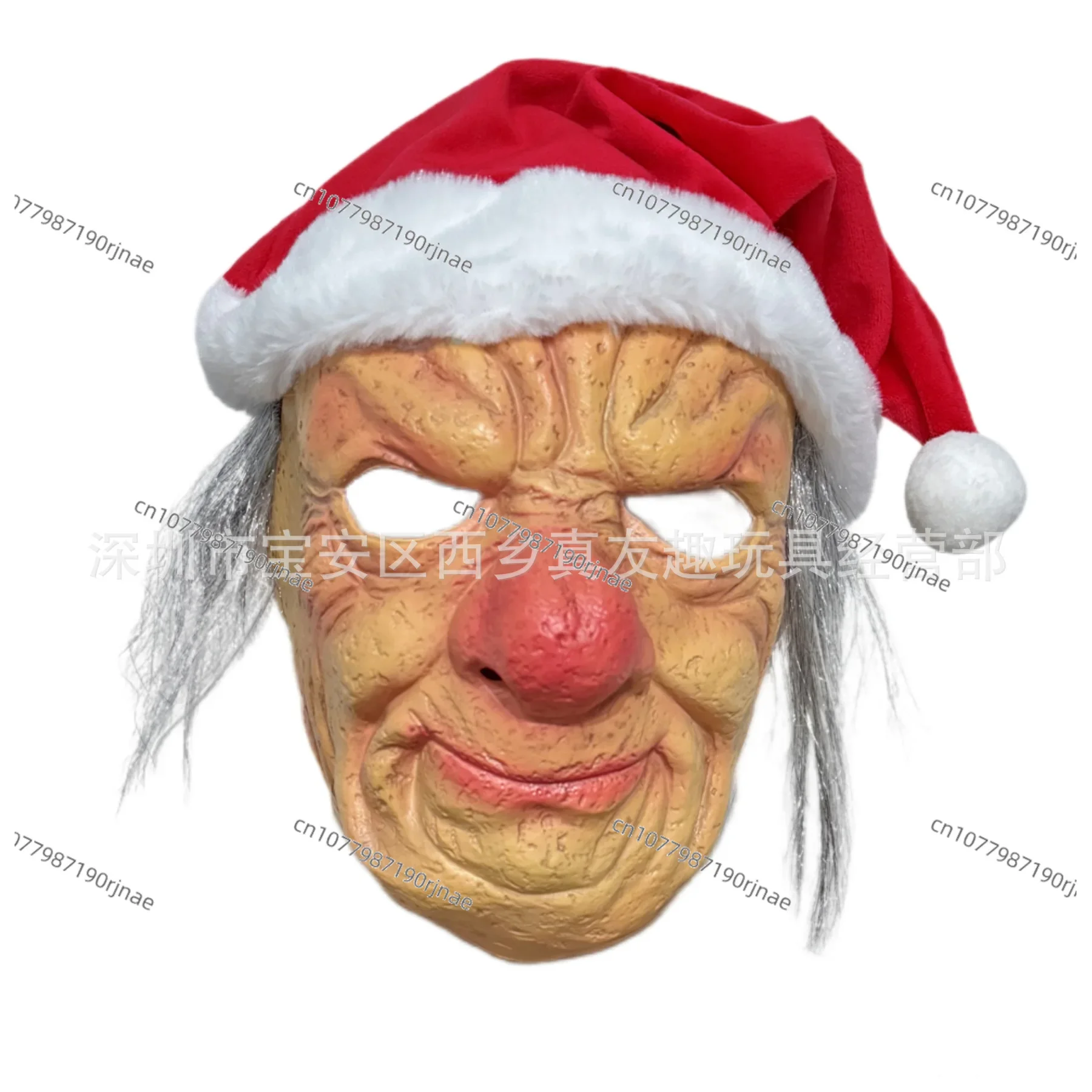 Christmas Cos Mask Latex Santa Claus Head Cover Halloween Party Props Christmas Clown Mask