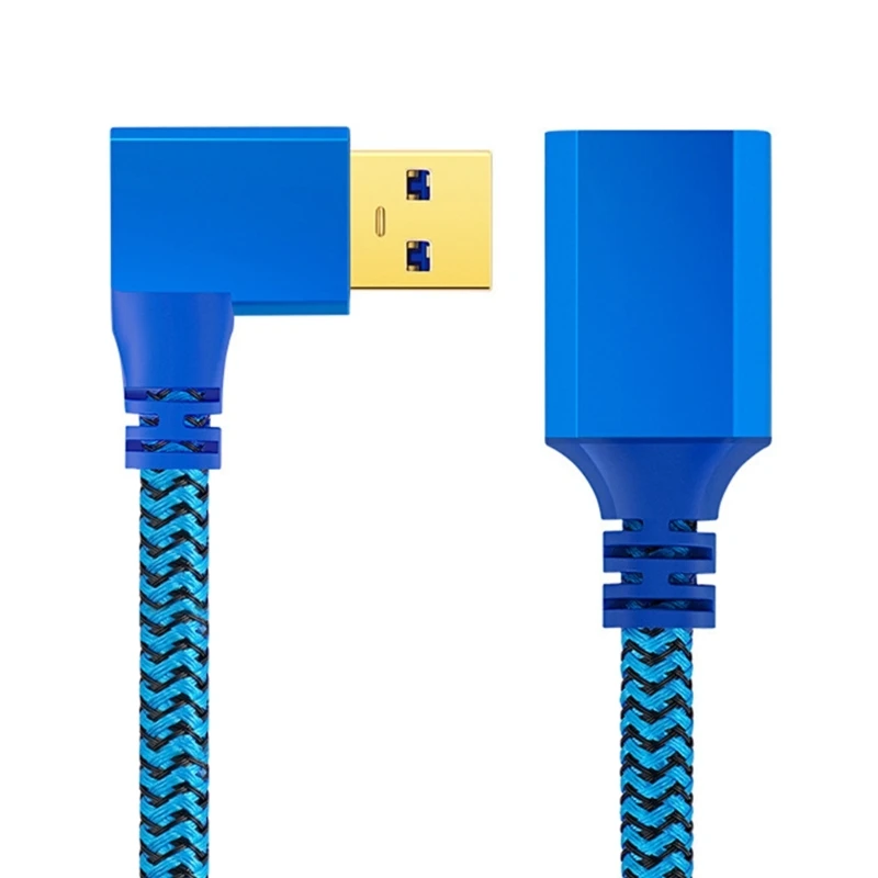 Right/Left-Angle USB-A Extension Cable for Desktop and Laptop Computers, Featuring Earlier USB Support for Computer Use