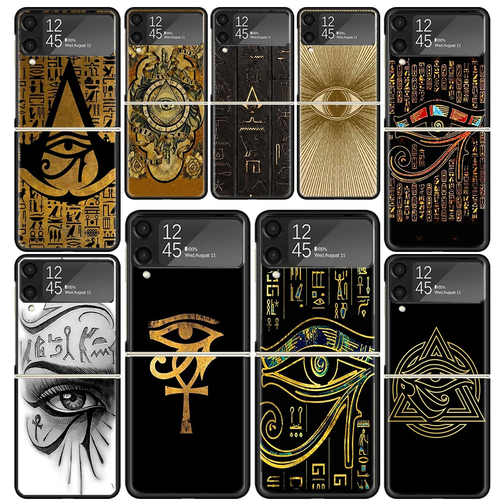 Sacred Eye of Horus Egypt Fresco Phone Case For Samsung Galaxy Z Flip6 Flip4 Flip5 Flip3 Cases Z Flip 6 3 4 5 5G Back Cover Shel