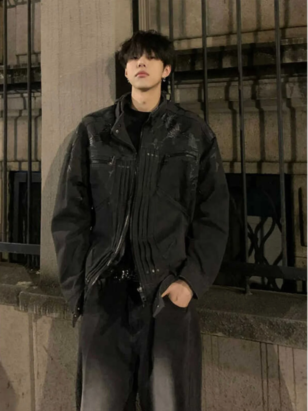 

Ретро-куртка из денима с подплечниками в американском стиле для мужчин, весна-осень, уличный стиль, премиум-качество