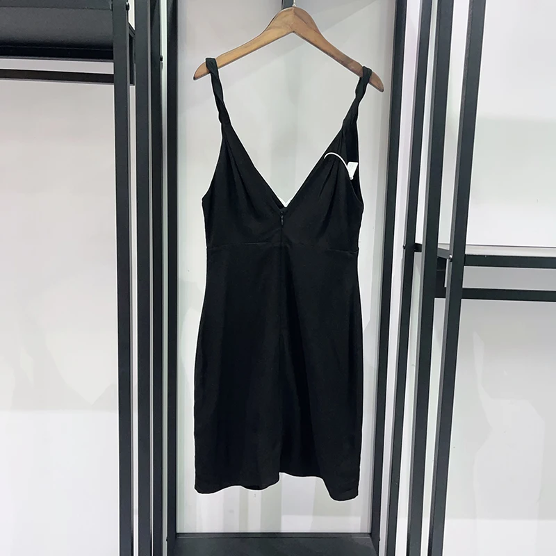 Women's 2026 Spring Summer French Style Bodycon Mini Dress | Contrast 3D Rose Decor V-Neck Spaghetti Strap Slimming Party Dress