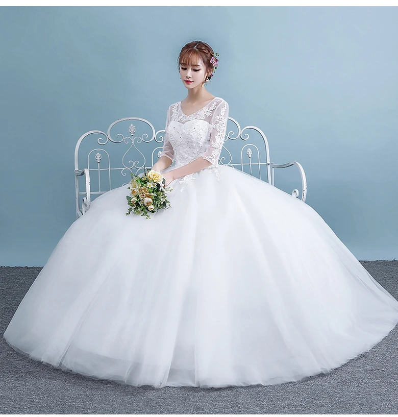 MDYS-A74# White Wedding Dress Glitter Free Customization of Large Sizes and Affordable Wholesale Retail From Factory Direct Sale
