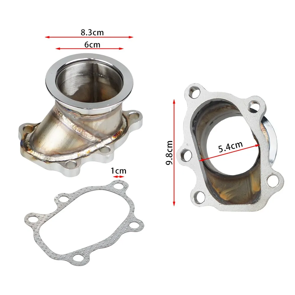 Turbo Down Pipe Adapter 63mm V-band Clamp Flange Competitive with T25 T28 GT25 GT28 To 2.5\