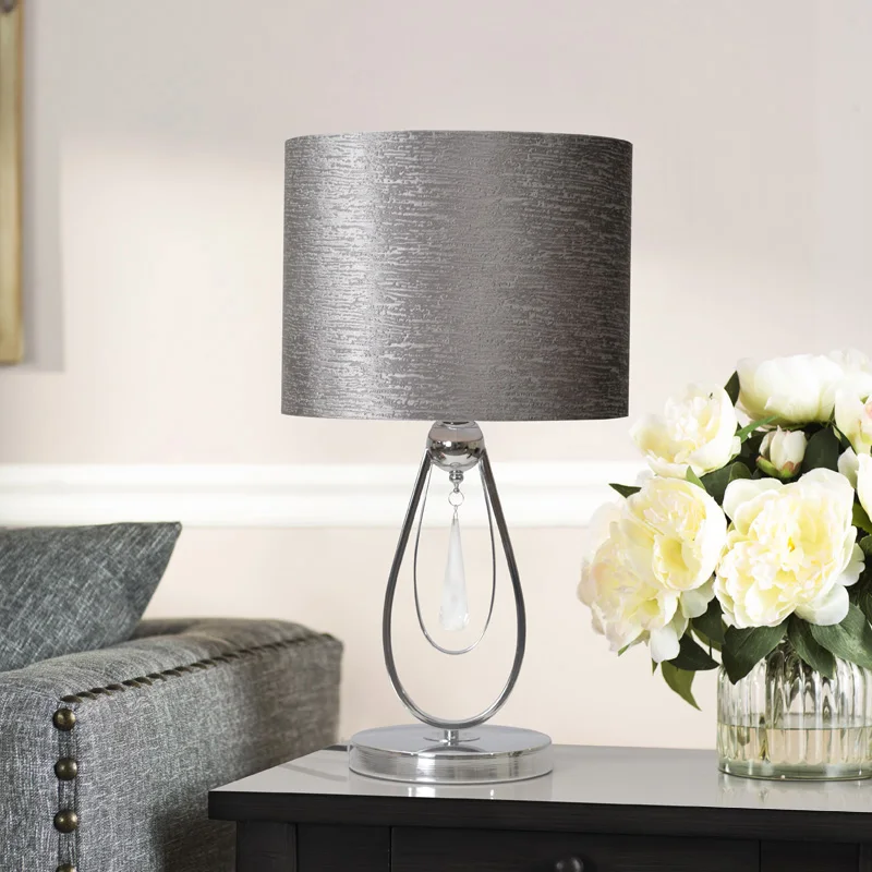 Modern minimalist lamp bedroom creative fashion personality gray bedside table Lamp Hotel room lamp warm dimming.