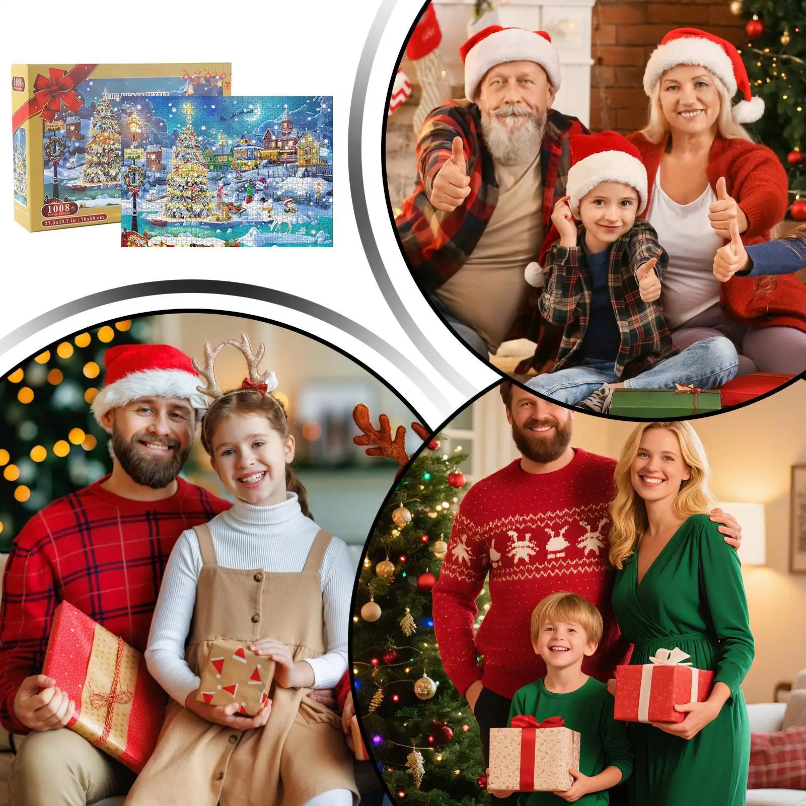 

Advent Puzzles 1008 Pieces Snow Scene Toy 24 Days Snow Scene Pattern Christmas Countdown Puzzle For Winter Festival Birthday