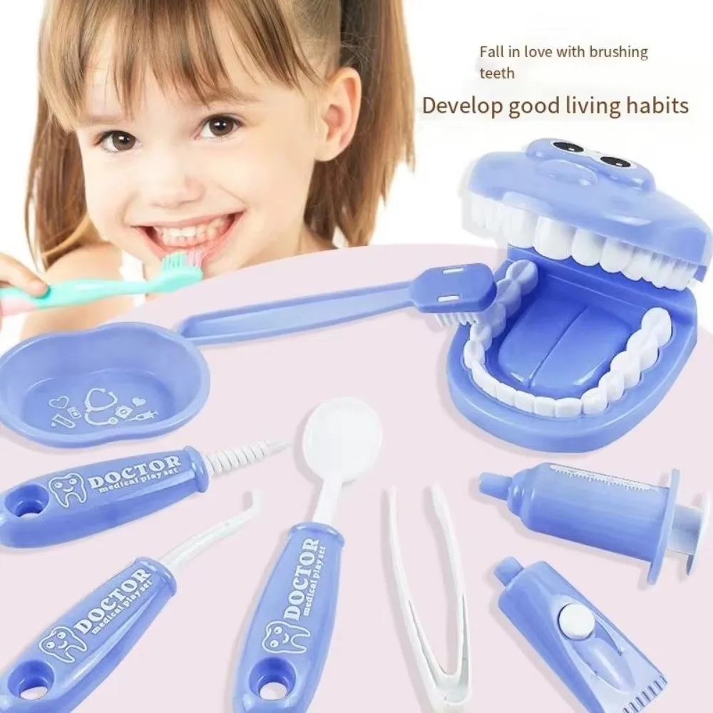 9pcs/set Children Early Education Toy Teeth Model Simulated Oral Brushing Practice Toy Doctors Role Play Montessori Toys