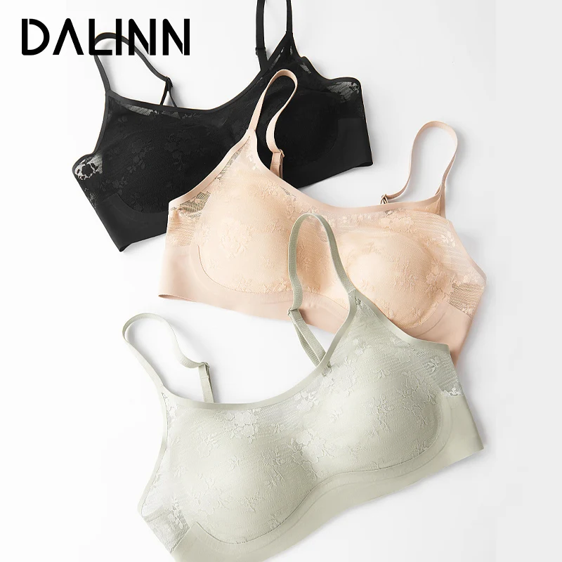 

Women Lace Bra, Real Silk lining Underwear, 3/4 Cup, Comfortable Female Underwear, Thin padding Brassiere