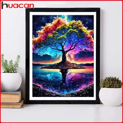 Full Round Diamond Painting Tree 5D Diy Drill Mosaic Landscape Handicrafts Wall Art 30x40cm