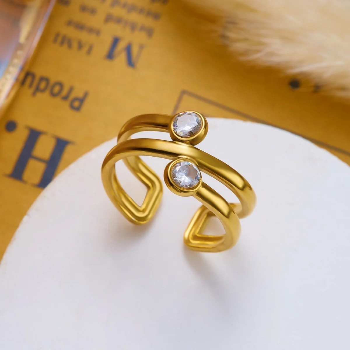 Retro-Tigeraugen-Naturstein-Oval-Sonnenringe, stapelbar, für Damen und Herren, Edelstahl, Zirkonia, Wickelring, Streifen-Fingerring, Schmuck – Detail 22
