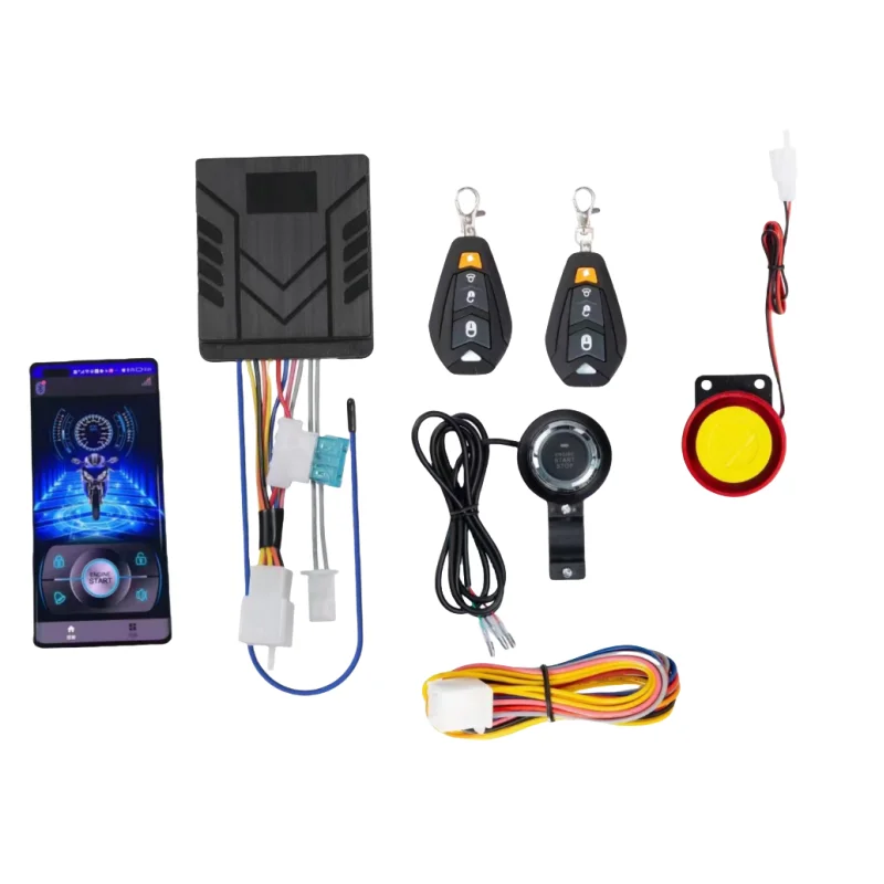Motorcycle Anti-Theft Alarm System with One-Click Start/Stop Bluetooth APP Control and Remote Engine Start