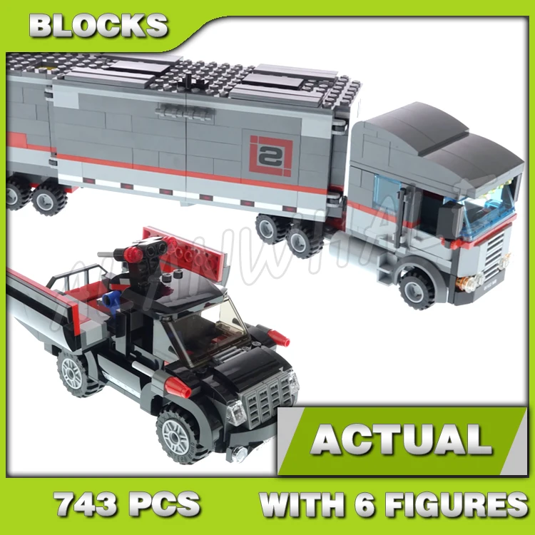 743pcs Shinobi Turtle Big Rig Snow Getaway Truck Black SUV Mobile Lab 10277 Building Block Sets Compatible With Model