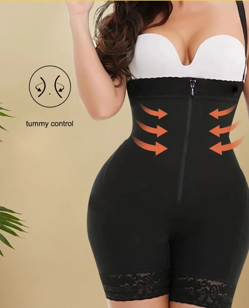 AfruliA High Compression Control Panties With Zipper Booty Butt Lifter Fajas Colombian Girdle Slimming Body Shaper Waist Trainer